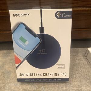 Mercury Merkury Wireless Charging Pad Black Apple Android 10W Fast Charging New